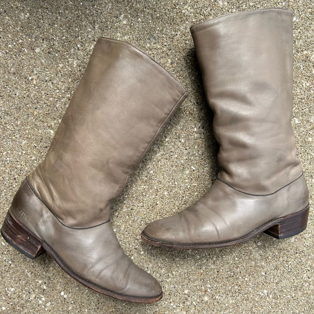Frye Taupe Leather Boots
